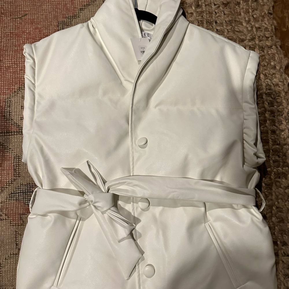 Cream Vest with tie waist